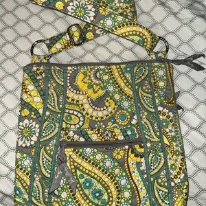 Vera Bradley Yellow Green Paisley Quilted Crossbody